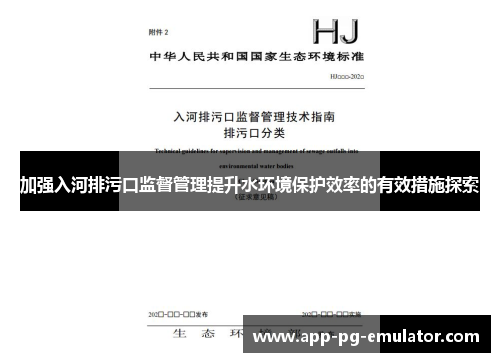 加强入河排污口监督管理提升水环境保护效率的有效措施探索